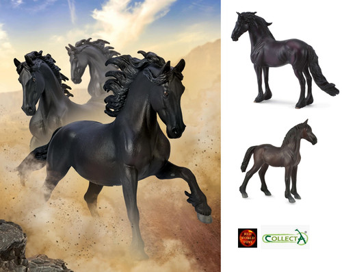 Black friesian horse toy - horse,