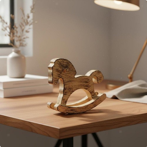 Wooden white rocking horse - white,