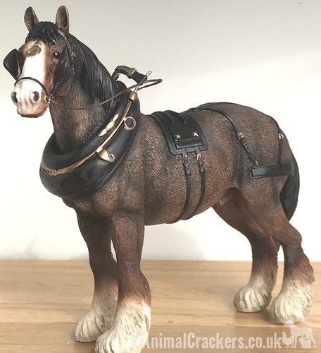 Shire cart horse figurine - cart,