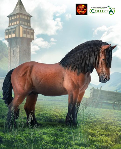 Ardennes bay stallion horse - ardennes,