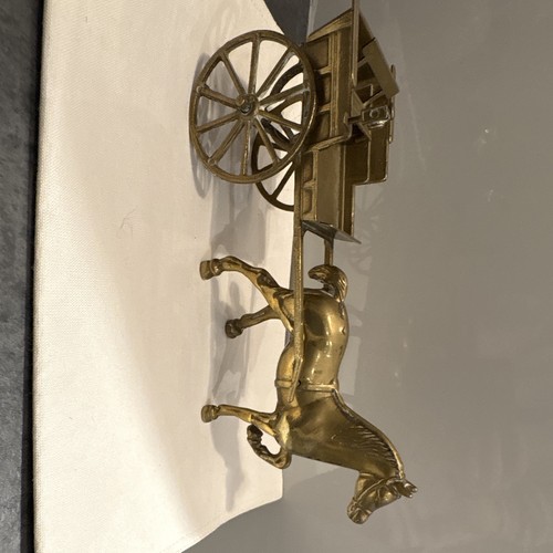 Brass horse drawn cart - horse-drawn,
