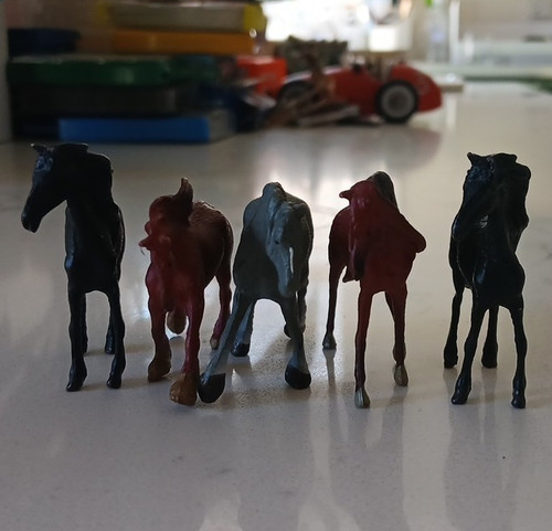 Set plastic horse - set,