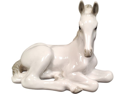 Vintage white porcelain horse - white,